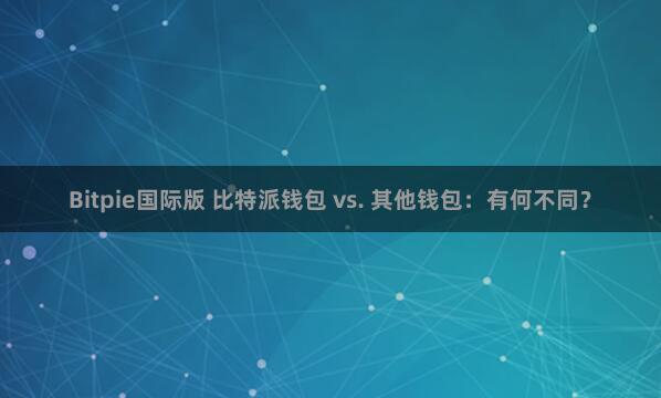 Bitpie国际版 比特派钱包 vs. 其他钱包：有何不同？