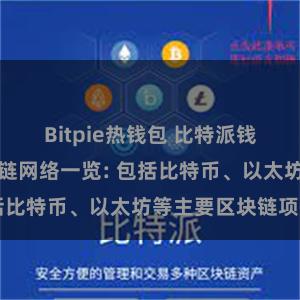 Bitpie热钱包 比特派钱包支持的区块链网络一览: 包括比特币、以太坊等主要区块链项目