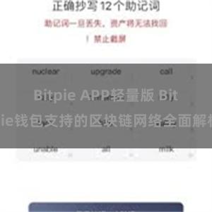 Bitpie APP轻量版 Bitpie钱包支持的区块链网络全面解析