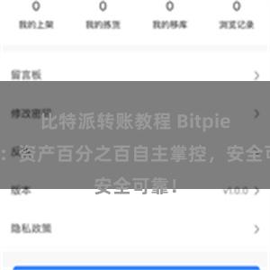 比特派转账教程 Bitpie钱包：资产百分之百自主掌控，安全可靠！