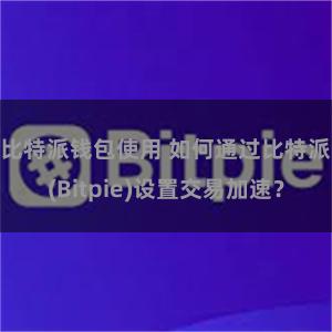 比特派钱包使用 如何通过比特派(Bitpie)设置交易加速？